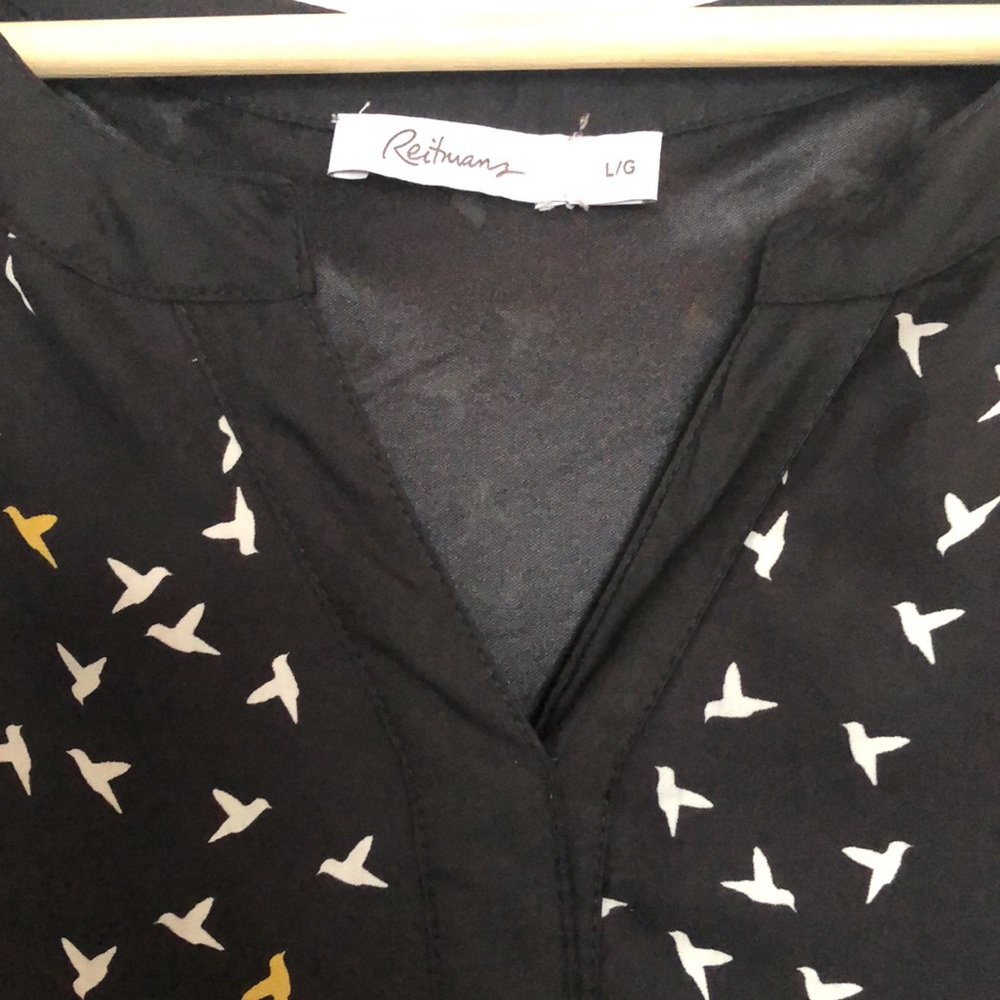 Reitmans bird print roll tab sleeve dress - Picture 3 of 13